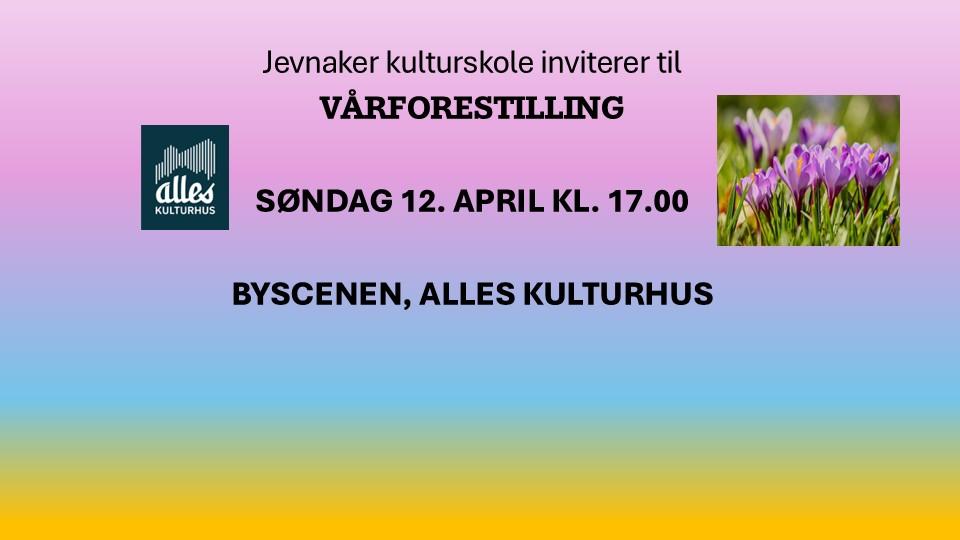 Velkommen til en variert forestilling med musikk, kunst og dans.\nKr. 110,- for voksne\nGratis for barn under 16 år.